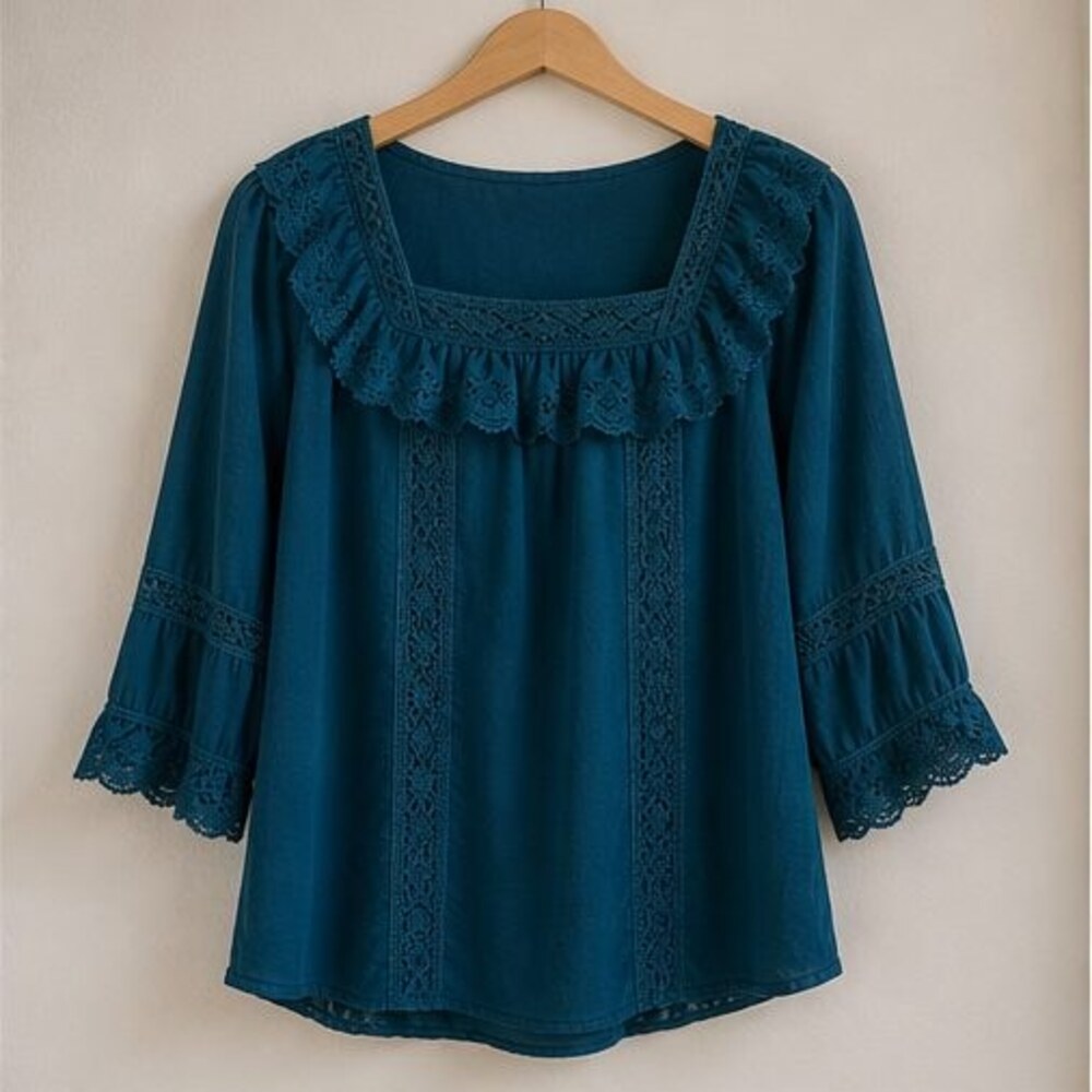 Teal Peplum Top